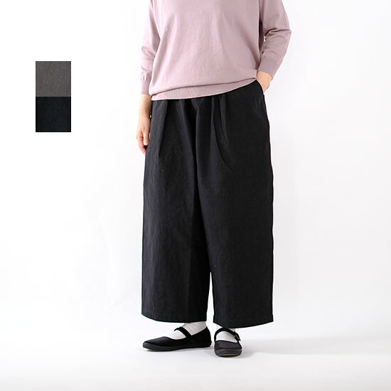 リネンヤ LinenYa コーデュラ 天日干し ワッシャー タックワイドパンツ AS343CN《即日発送》＊送料無料＊2026'春夏