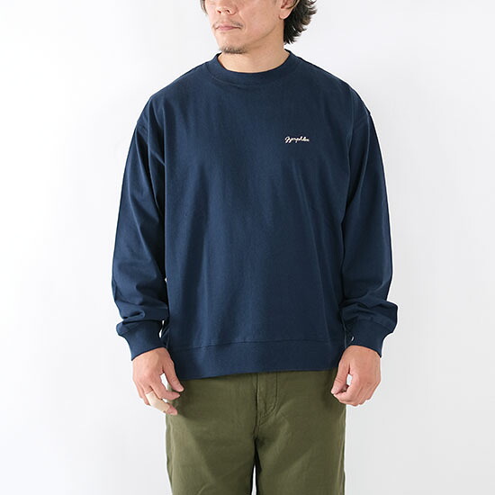 ジムフレックス Gymphlex メンズ コットンジャージー クルーネック 長袖 Tシャツ 刺・墸ロゴ GY-C0487 HKT《即日発送》＊送料無料＊