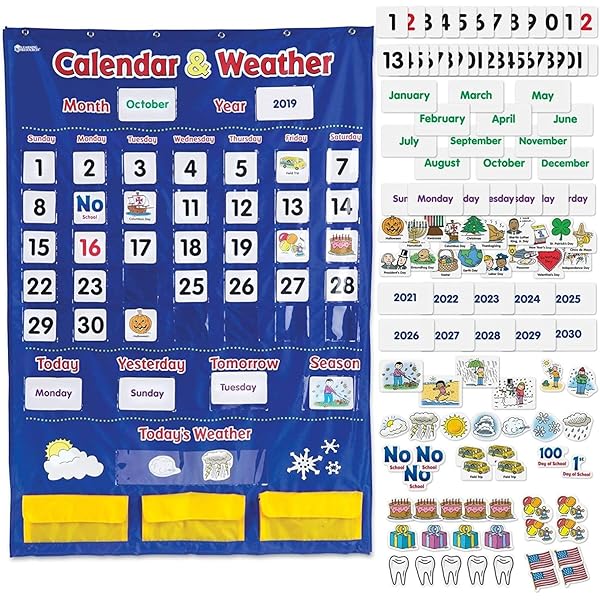 ラーニング リソーシーズ Calendar ＆ Weather Pocket Chart 衣嚢早見表 暦＆日本ばれ LER 24