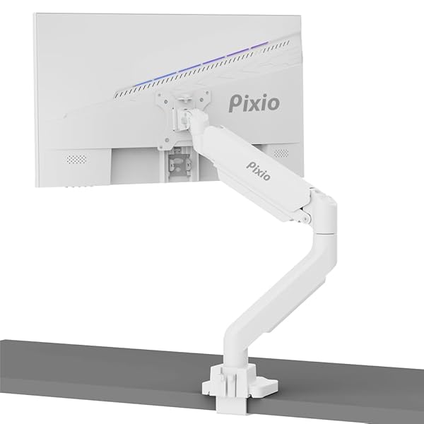 Pixio なおなお書き2S White 管する腕 白 シングル 17-49in相応う 耐荷重2-18kg クランプ はと目 ホ
