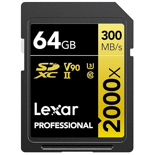 Lexar Professional 64GB SDXC 2000X UHS II 読み込む 300mb 書きとどめる 260mb 4K 記憶装置歌留多 (LSD2000064G-BNNNG)