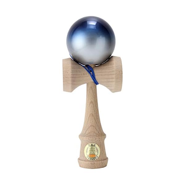 円錐小体仕事場(Yamagata Koubou) 日本けん玉同盟お墨付き New 引きくらべる用けん玉「天の原」割り増し金青\u0026銀 国産品