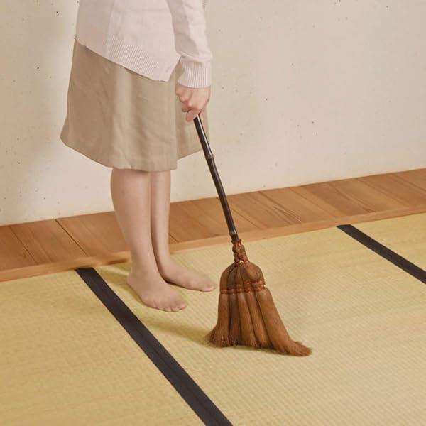 アズマ 室内用シュロほうき 吾妻棕櫚箒皮短柄 穂幅23糎 全長72糎 幹の皮をまいて束ねた上級棕