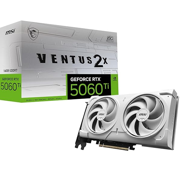 MSI GeForce RTX 5060 Ti 16G VENTUS 2X OC WHITE PLUS グラフィクスゲーム盤 VD9191