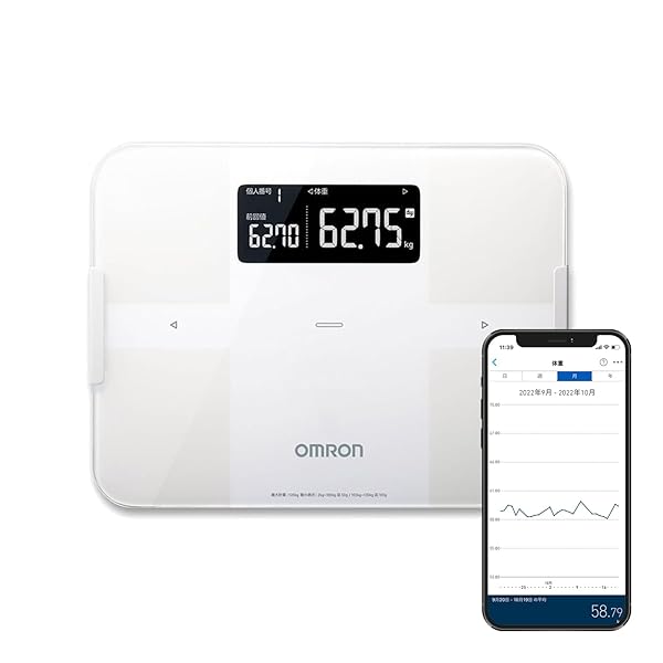 オムロン 体量・体組み上げる計 カラダ走査 スマホアプリ/OMRON connect相応う 白いこと HBF-255T-W