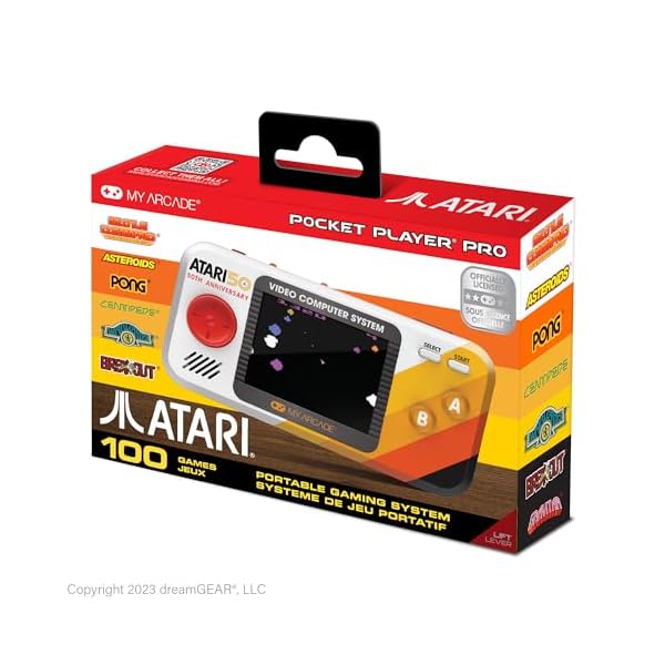 My Arcade Atari Pocket: 100 力くらべを備えた携帯型 録画媒体 力くらべ 取り合わせ、2.75 in 色合い