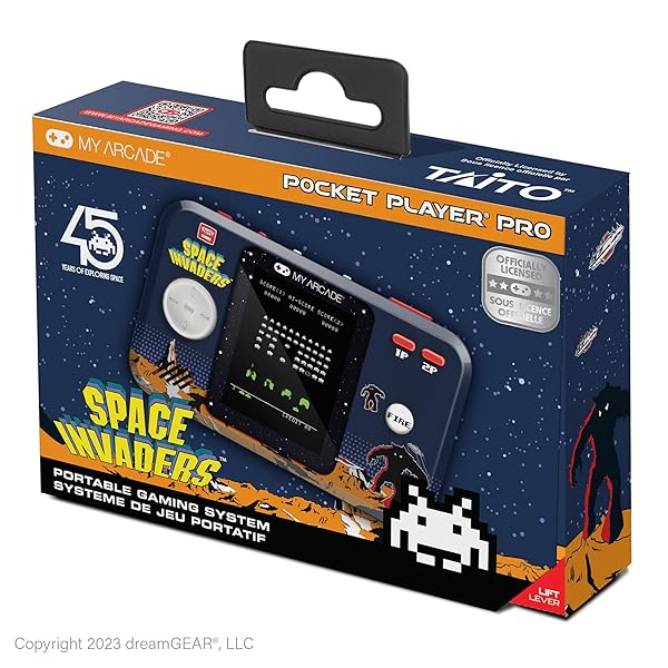 My Arcade Space Invaders Pocket Player: レトロなポータブルビデオゲーム、2.75inカラーディスプレ