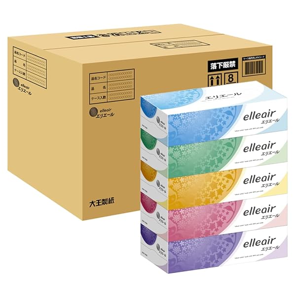 エリ叫び泣き 【入れもの売りわたす】 ティッシュ 180組×60箱 (5箱×12容器に並べる) パルプ100% 日用品雑貨・文房具・手芸-生活雑貨