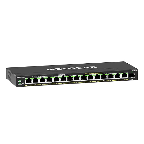 【定め事品】 サイバー空間歯車 NETGEAR スイッチングこしき 15界面 1G (SFPx1) PoE+ (231W) 金属元素筐体 静音ファ