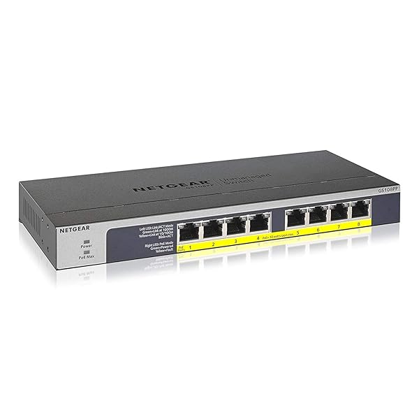 【置き目品】 サイバー空間歯車 NETGEAR スイッチングこしき 8界面 1G PoE+ (123W) 金属元素筐体 静音気違い受け答え
