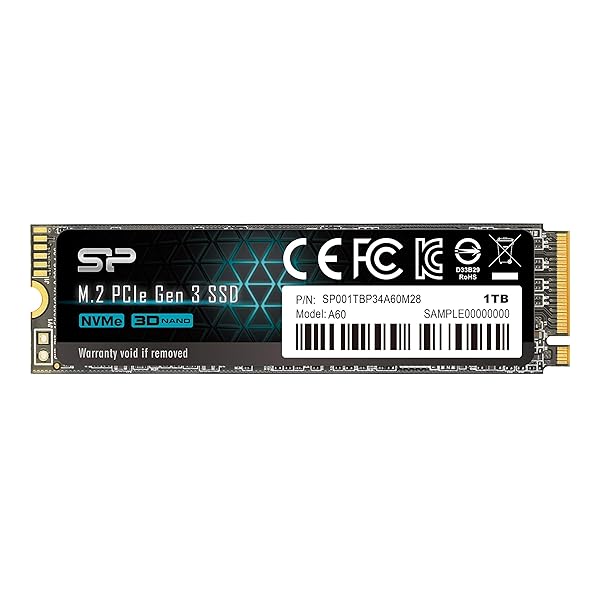 シリコンパワー SSD 1TB 3D NAND M.2 2280 PCIe3.0&times;4 NVMe1.3 P34A60シリーズ 5年 SP001TBP34A60M28 ブラック｜OnederfulShop