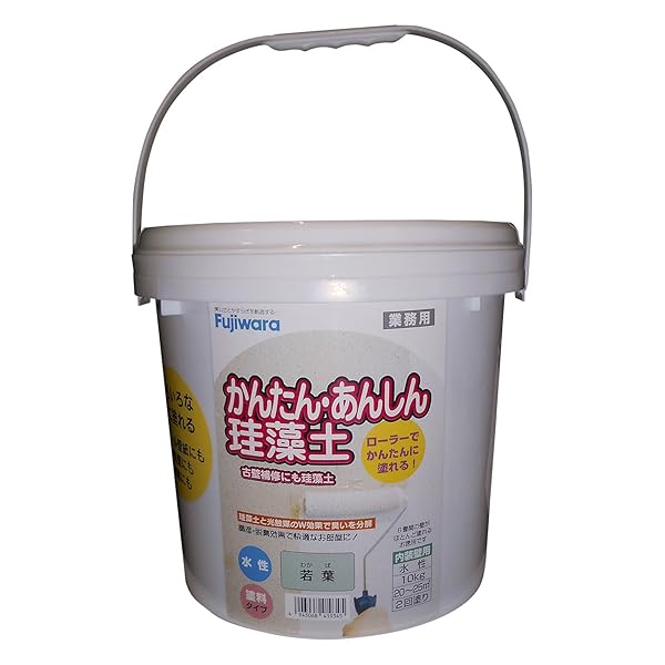 フジワラ化学 内装調湿性仕上塗材 かんたんあんしん珪藻土 ワカバ 10kg