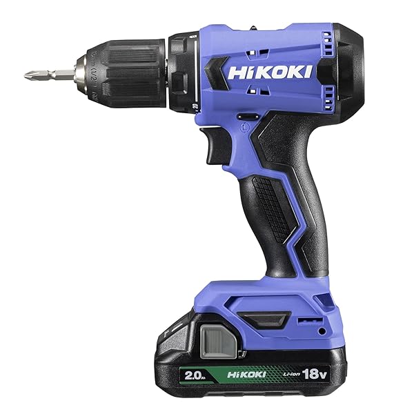 HiKOKI(ハイコーキ) 18V コードレス ドライバドリル ファスナー 2.0~13粍 20段クラッチペダル 2.0Ah 乾電池×1