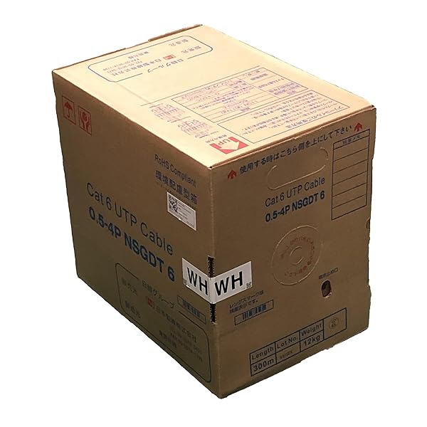Cat6 ローカルエリアネットワーク有線テレビ（300m一巻き） NSGDT6 0.5粍-4P 白