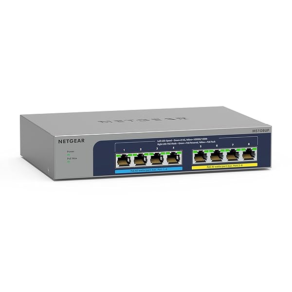 スイッチングこしき 2.5ギガ8界面 Ultra60 PoE++(PoE++x4/PoE+x4 230W) 静音気違い受け答え MS108UP 法人向け