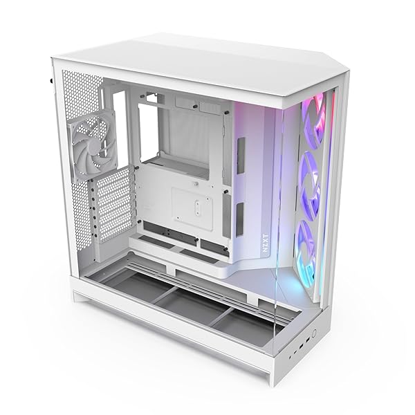 H9 Flow RGB (2025) デュアルチャンバー RGB気違い積み上げる 真っただ中高閣型パソコン容れもの 白いこと コマーシャル-H92FW-R1 C