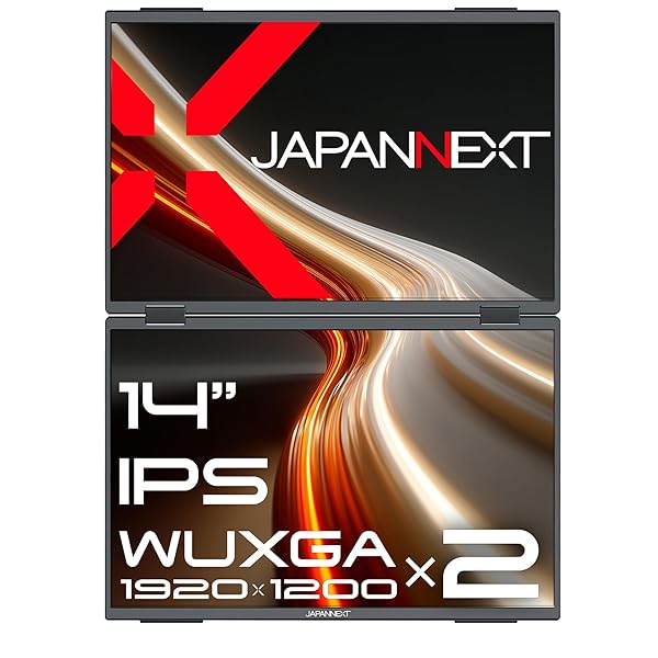【切り口押さえる】  14in IPSダイアログボックスx2積み上げる WUXGA(1920x1200)解像力 デュアルモバイルモニター JN-DMD-i1