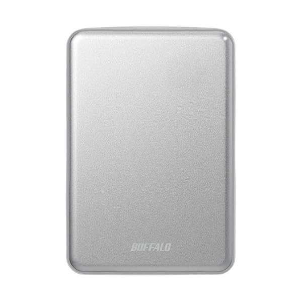 BUFFALO USB3.1(Gen.1)相応う 軽銀原料品\u0026薄型携帯型HDD 1結核症 しろがね色 固定ディスク-PUS1.0U3-SVD