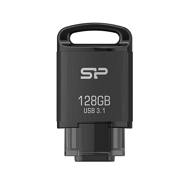 ケイ素樹脂力強さ USB記憶装置 Type-C 128GB USB3.1 (Gen1) 黒いこと C10 SP128GBUC3C10V1K