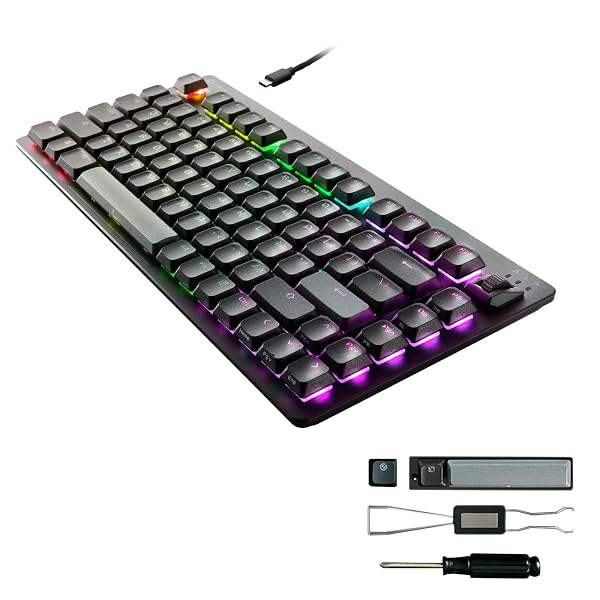 ゲーミングキーボード V custom VK720AL ロープロ 有線 着脱式 磁気式 アナログ検知スイッチ搭載 75%サイズ US配列 USキーボード ブラック TK-VK720ALBK-EN|OnederfulShop