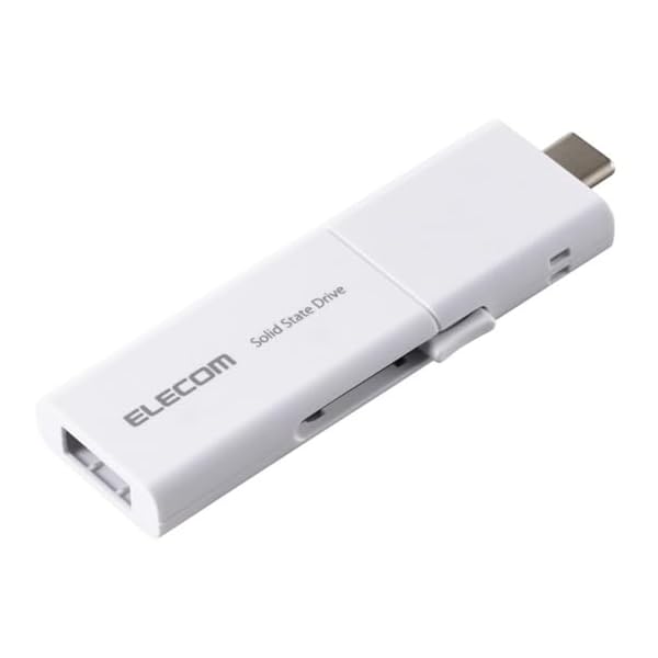 外付けSSD USB3.2 Gen1 対応 スライド式 マニュアルQRシール付 500GB ホワイト ESD-EWB0500GWHR|OnederfulShop
