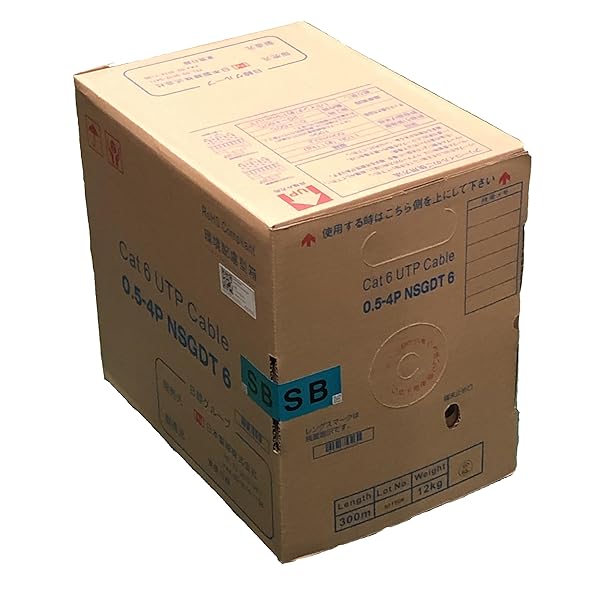 Cat6 LANケーブル(300m巻き) NSGDT6 0.5mm-4P 水|OnederfulShop