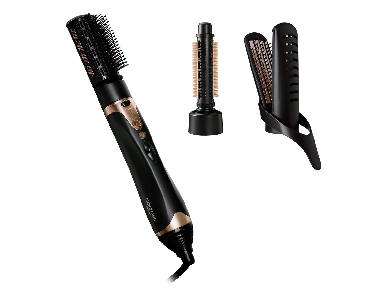コイズミ カーリングドライヤー イオンバランス 大風量 1000W 温冷自動切替 ブラシ3種類 ヘアセット スタイリング ブラック KHC-5070/K｜ワンフォーオール店 8,813円