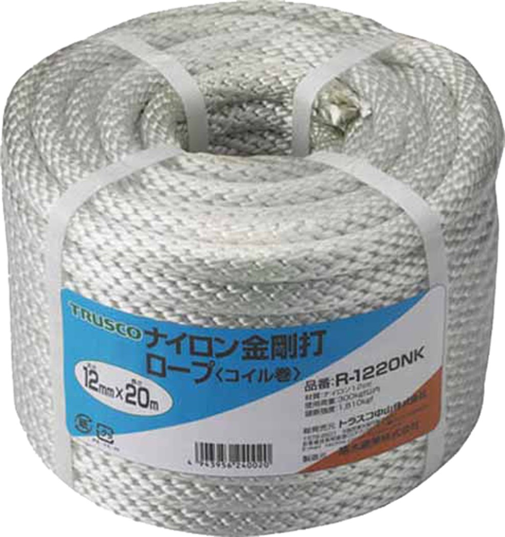 TRUSCO(トラスコ) ナイロン金剛打ロープ12×20mコイル巻