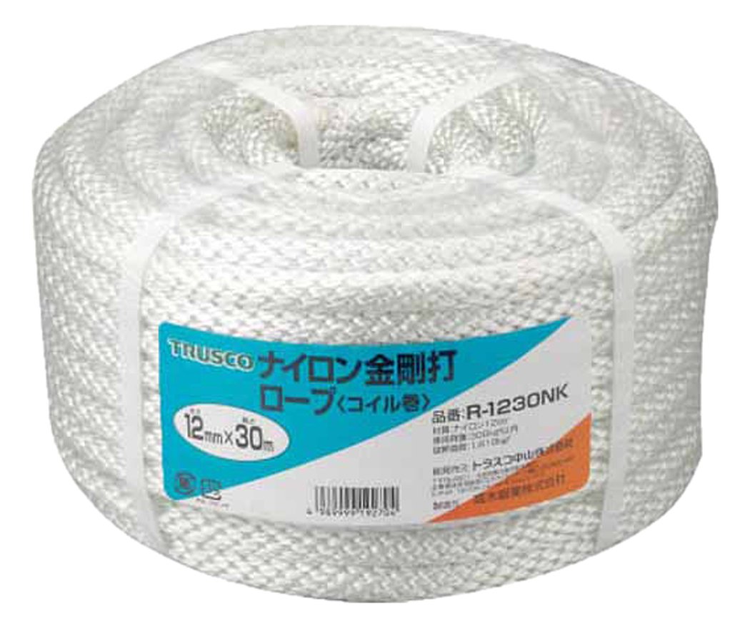TRUSCO(トラスコ) ナイロン索条 12mm×30m 金剛打手合い R1230NK