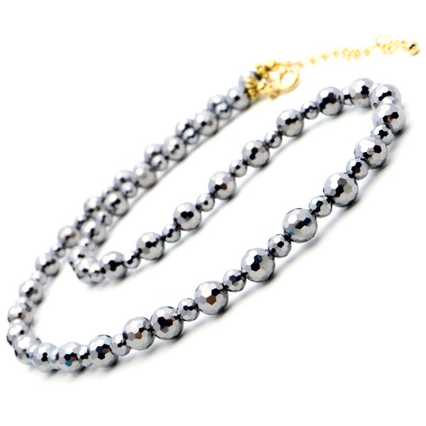 Amazon | [GOLD STONE] テラヘルツ鉱石 ネックレス 本物 6mm 128