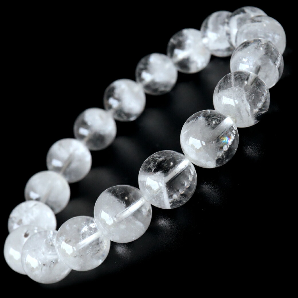 楽天市場】ホワイトファントムクォーツ13mm一連ブレスレット