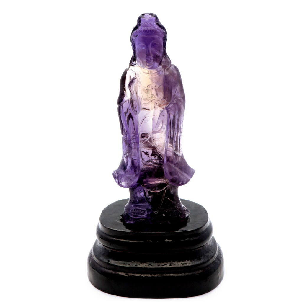 アメジスト観音像 楽天市場】アメジスト 観音様 置き物 197g ブラジル バイーア州産 紫