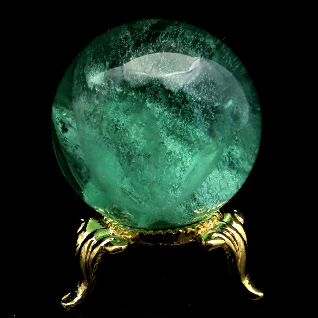 楽天市場】グリーン/紫 フローライト(蛍石) 丸玉 45mm 台座付き