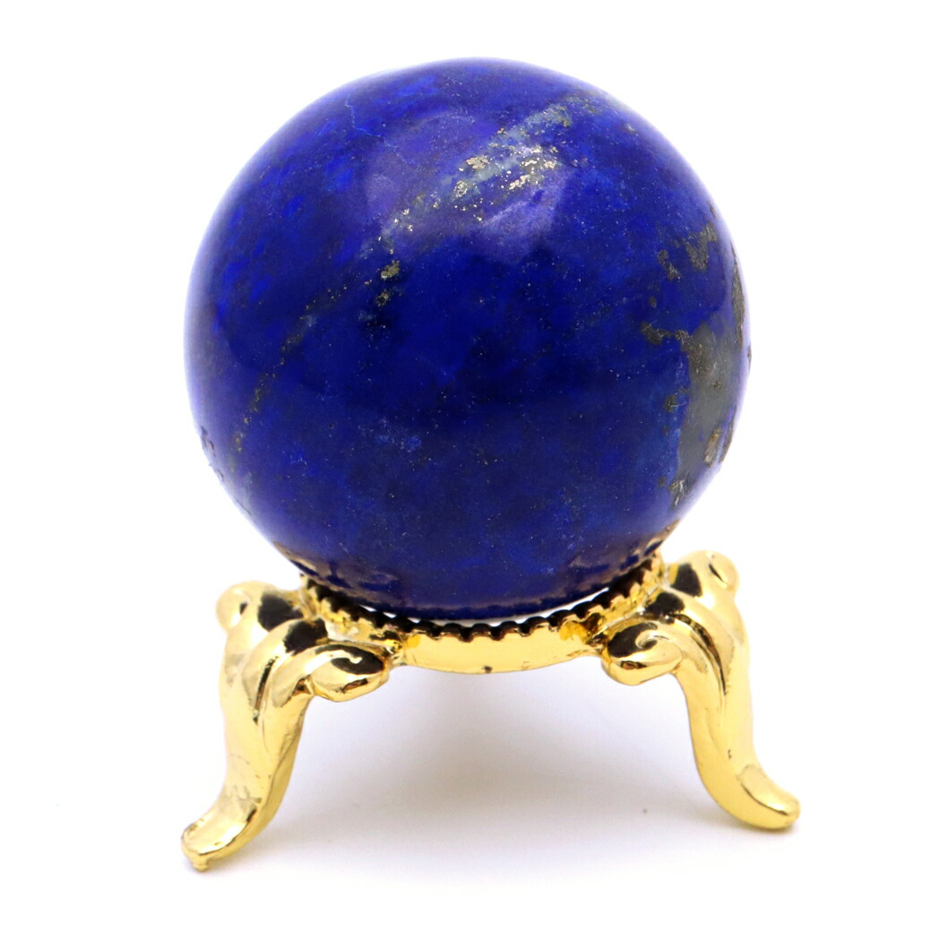 ラピス　丸玉　天然石　パワーストーン　台座付き 楽天市場】ラピスラズリ 丸玉 置物 直径約37．5mm 台座付