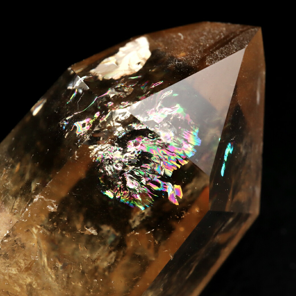 楽天市場】シトリン 黄水晶 ポイント 置物 六角柱 レインボー水晶 虹
