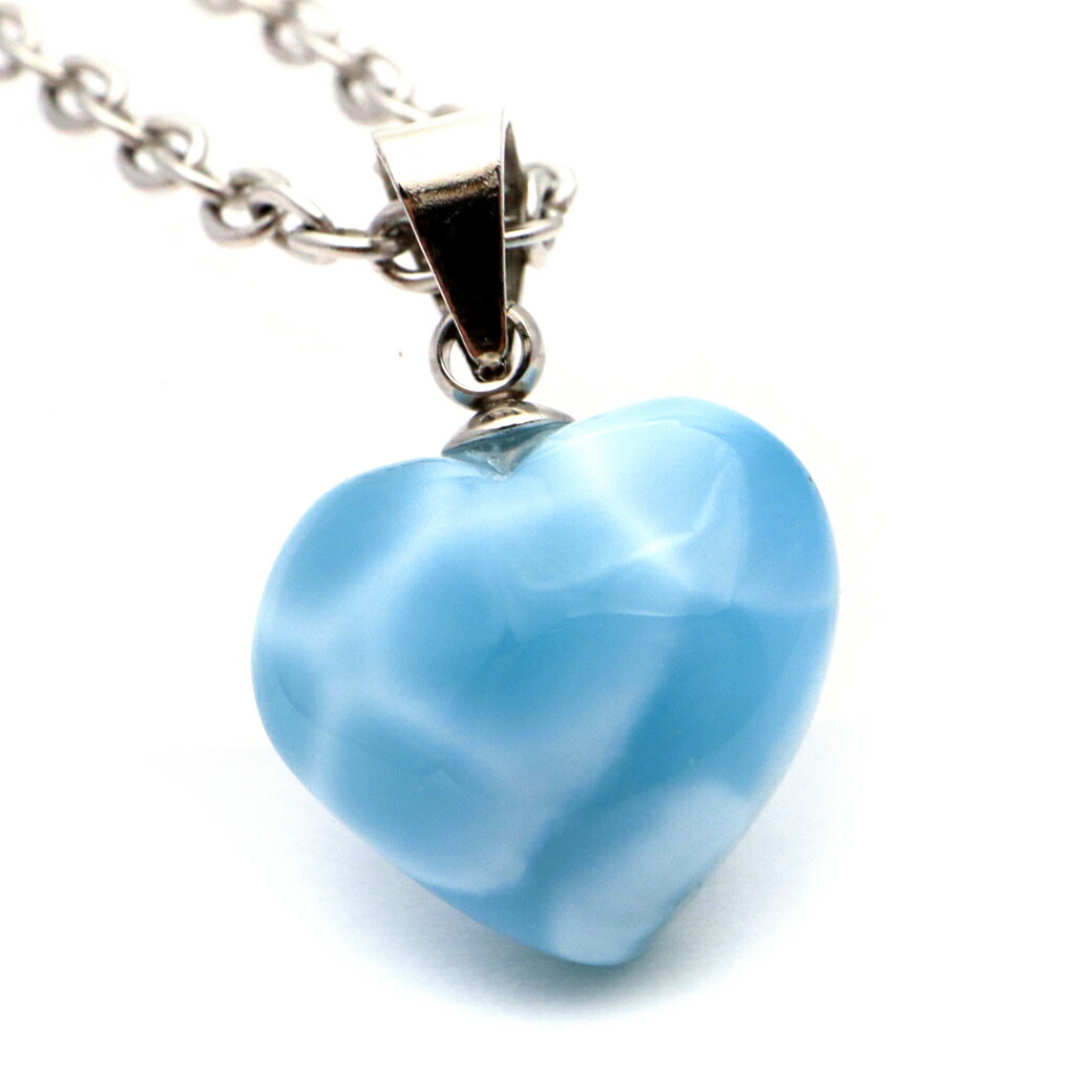 楽天市場】1点もの ラリマー 一粒 ネックレス（ハート M）14KGF