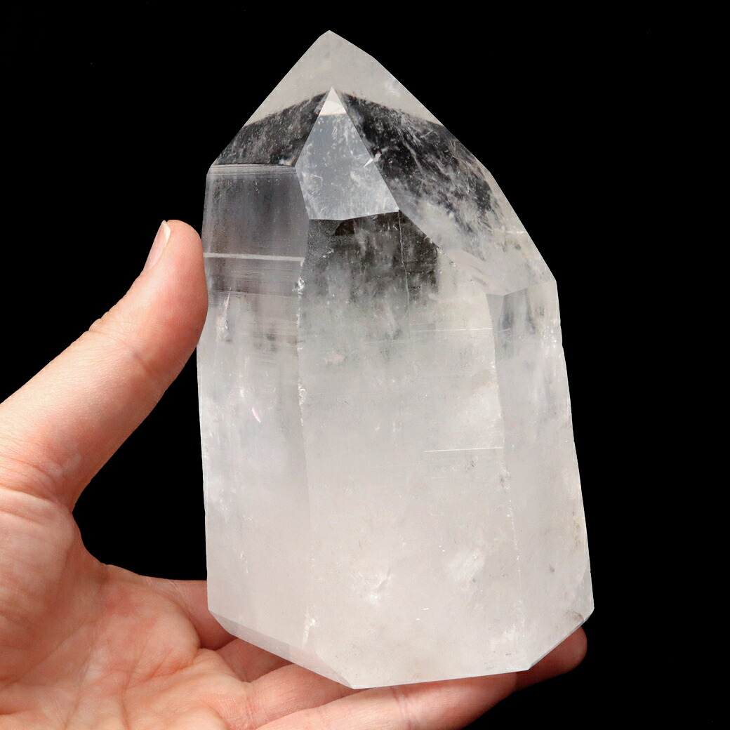 レムリアンシード 水晶 六角柱 ポイント 一部面残し 研磨磨き 953g 1点もの AA 天然石 ブラジル バイーア州産 証明書付き 父の日｜ONE ONE