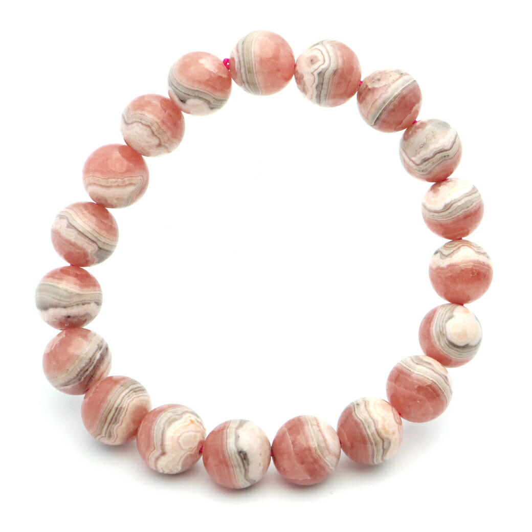 【アルゼンチン産】極上インカローズ　１０㎜　ブレスレット　美品　希少　天然石 楽天市場】インカローズ ブレスレット 10mm 縞模様 アルゼンチン産