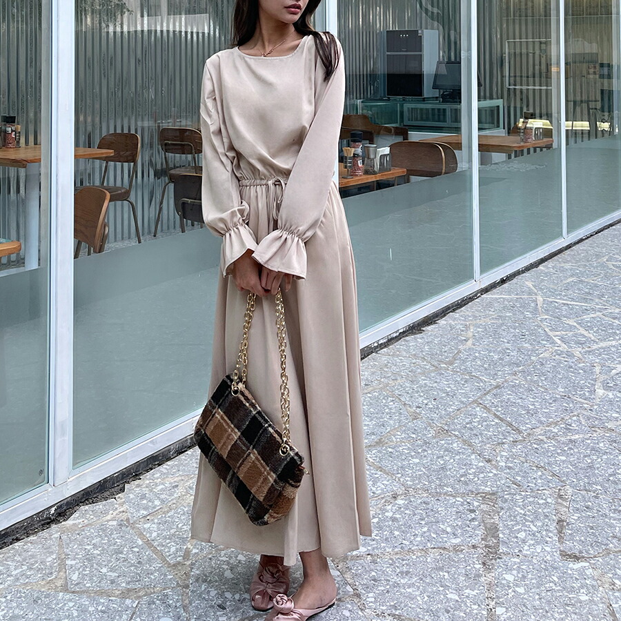 楽天市場 長袖ワンピース ゆるいシルエット シンプル ゆったり 無地 個性的 女子会 おしゃれ 着回し 春夏秋 レディース 送料無料 Slender スレンダ C675 ワンピースレンダー