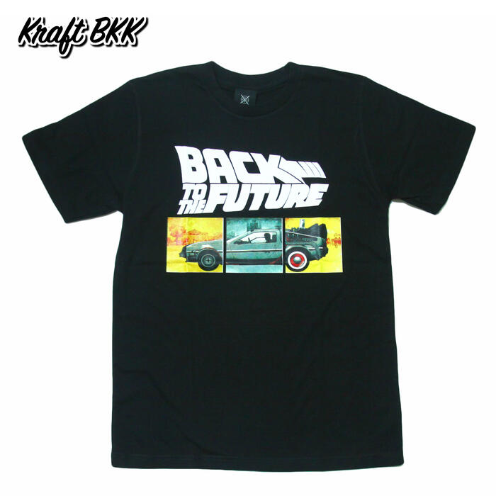 【送料無料】Kraft BKK 映画Tシャツ コットンTシャツ ブラック メンズ バック・トゥ・ザ・フューチャー デロリアン 車 SF映画 アメリカ おしゃれ スケーター ストリート系 M/L/XLサイズ 大きいサイズ 半袖画像