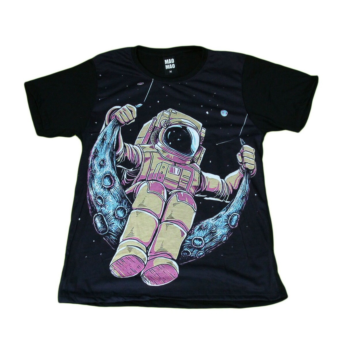 楽天市場 送料無料 Mao Mao プリントtシャツ ブラック メンズ 宇宙飛行士 スペースシャトル おもしろ 休憩 無重力 Nasa Jaxa イラスト デザイン カワイイ おしゃれ ストリート系 カッコイイ クール インナー 柄物 半袖 M L Xlサイズ メンズファッションone Sky