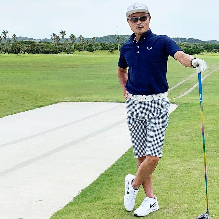 ゴルフゴルフウェアメンズ春ショートパンツストレッチコットンゴルフパンツボトムスチェック千鳥格子グレンチェック大人M〜XXL春夏新作春夏おしゃれ大きいサイズ【予約】総柄ストレッチゴルフショートパンツ(CG-NF151)