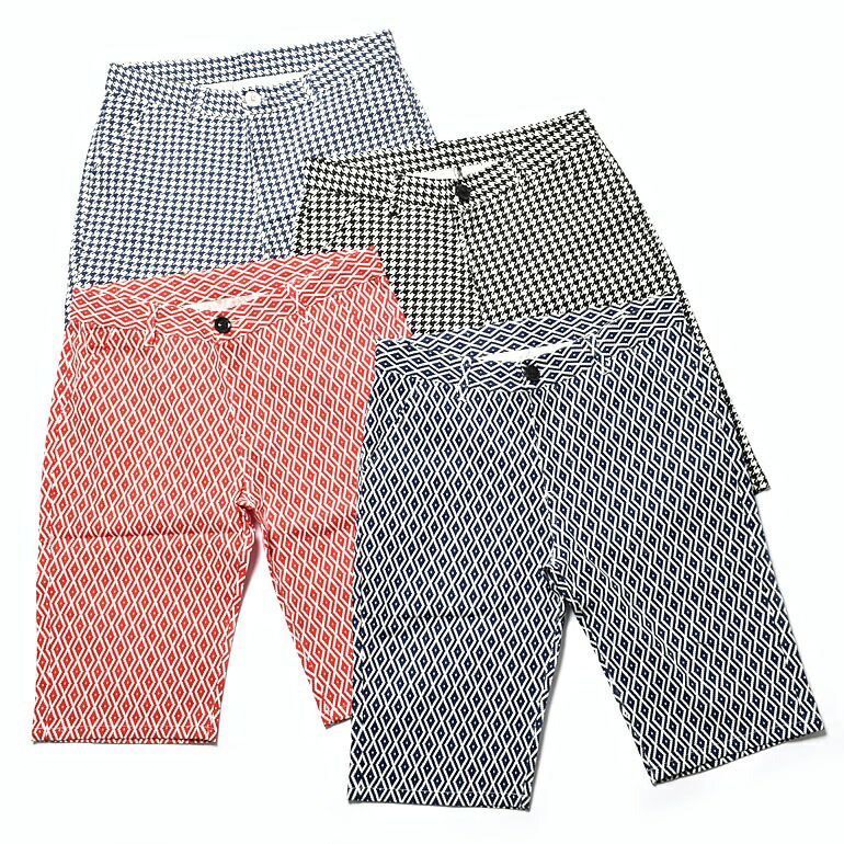 ゴルフゴルフウェアメンズ春ショートパンツストレッチコットンゴルフパンツボトムスチェック千鳥格子グレンチェック大人M〜XXL春夏新作春夏おしゃれ大きいサイズ【予約】総柄ストレッチゴルフショートパンツ(CG-NF151)