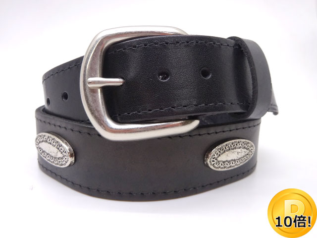 メキシコ製 レザーベルト 本革 スタッズ カービング 薔薇