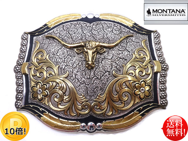Montana ダート ロングホーン エングレーブ フェザー クラッキングデザイン 38mm幅対応 メンズ シルバープレート ゴールド バックル Usa ウエスタン カントリー 乗馬 バイカー カウボーイ 西部劇 衣装 上野 アメ横 石原商店 送料無料 Psicologosancora Es