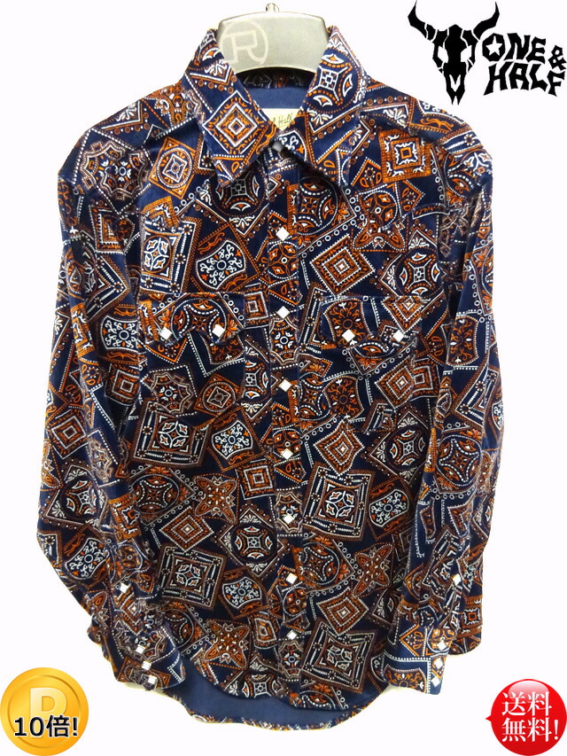 グリーム（デルボマーズ）　和柄ウエスタンシャツ　鯉柄 天駆ける錦鯉半袖Tシャツ 絡繰魂 222024 和柄 和風 刺繍 コイ