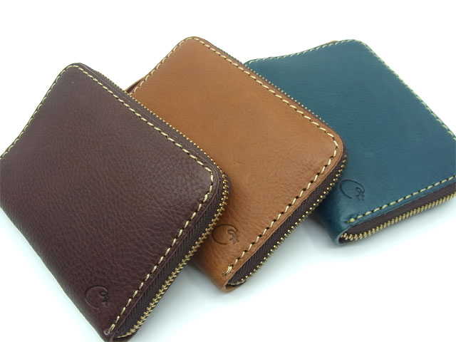 ■CHAM(チャム)■ 「MINERVA」 ミネルバ ラウンドジップウォレット(S) 【ブラウン】 【キャメル】 【ブルー】 青 茶 メンズ レディース 日本製 イタリア産レザー 本革 牛革 財布 ショート ファスナー プレゼント ギフト カジュアル ビジネス 上野 アメ横 石原商店 送料無料