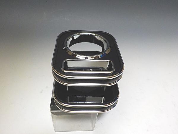 【売り切り お買い得】N BOX JF3(17/9～）　純正ドリンク用カップホルダー 運転席側　ブラック　BKｘシルバー カスタム カスタムパーツ 車内収納 高級感 インテリア性 ドリンクホルダー 日本製 自社製作 職人仕上げ カー用品