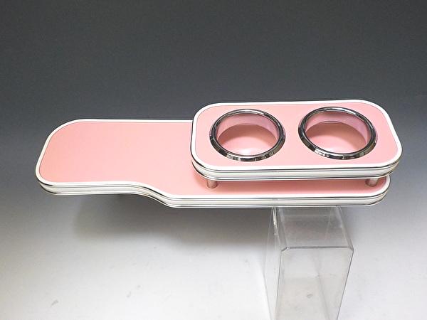 10%OFFクーポン配布中！ 【売り切り! お買い得】ムーブキャンバス(16/09～)フロントテーブル 　ピンク　WHｘシルバー カスタム カスタムパーツ 車内収納 高級感 インテリア性 ドリンクホルダー 日本製 自社製作 職人仕上げ カー用品