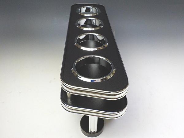【売り切り お買い得】ヤリスクロス（20/8～）フロント、セカンドセンターカップホルダーAタイプ　レザーブラック　BKｘフルメッキ（ドリンク4仕様）